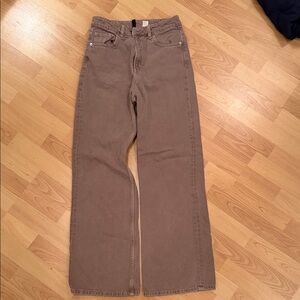 H&M Women's brown Tan Wide Leg Jeans